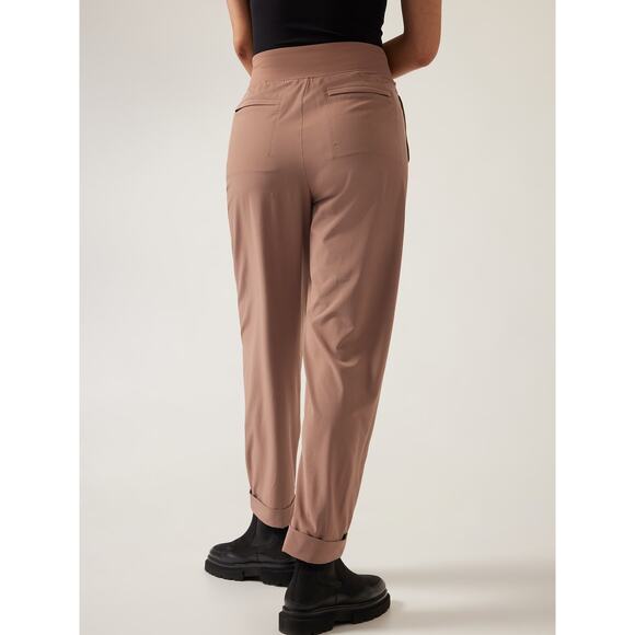 ATHLETA Cardiff Pant Rustic Beige Waist Tie Straight Leg Casual Women's 12 - Picture 8 of 16